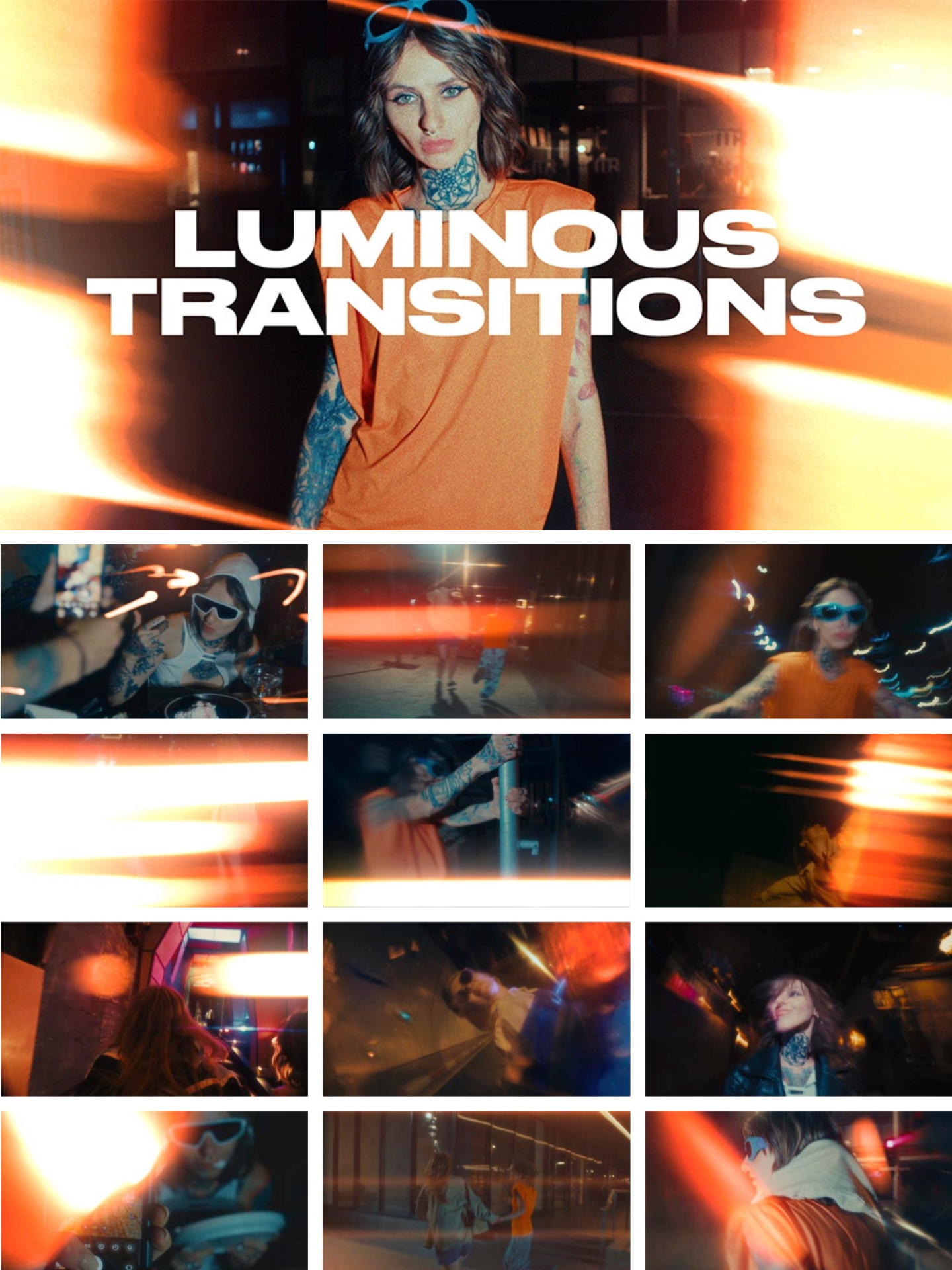 炫光漏影转场特效 Pixflow – Luminous Light Leak Transitions