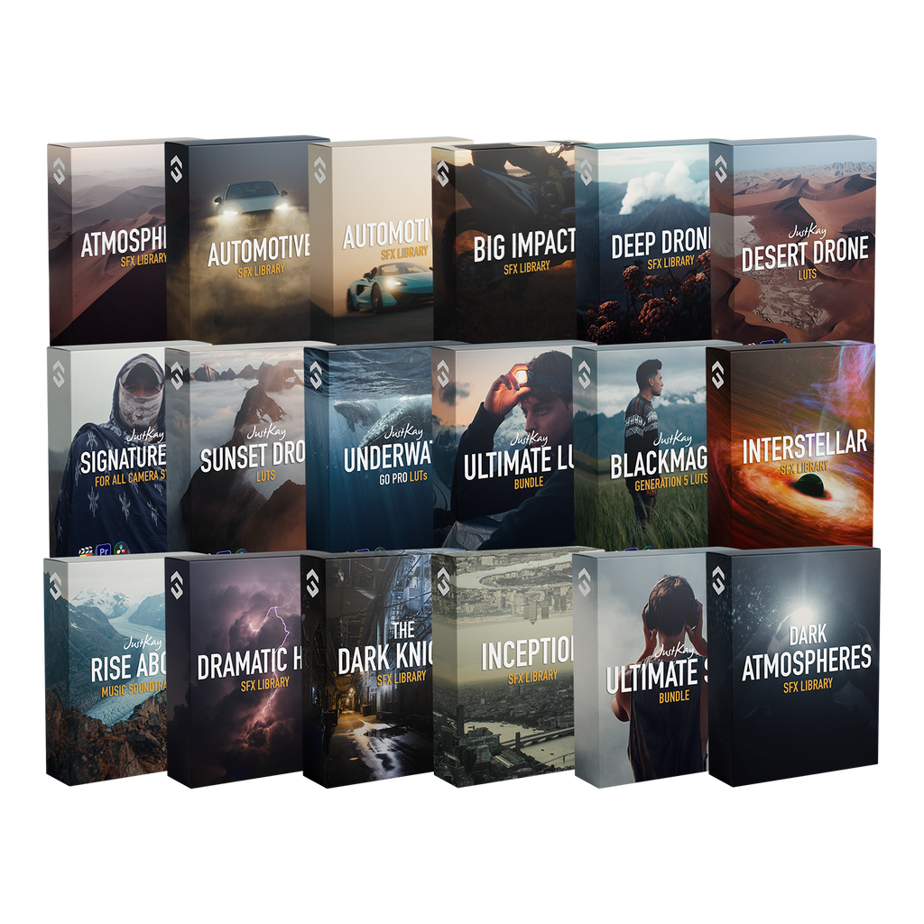 JustKay大师合集，电影级环境氛围背景音效LUTs视频调色预设包The Master Bundle（9.9G）