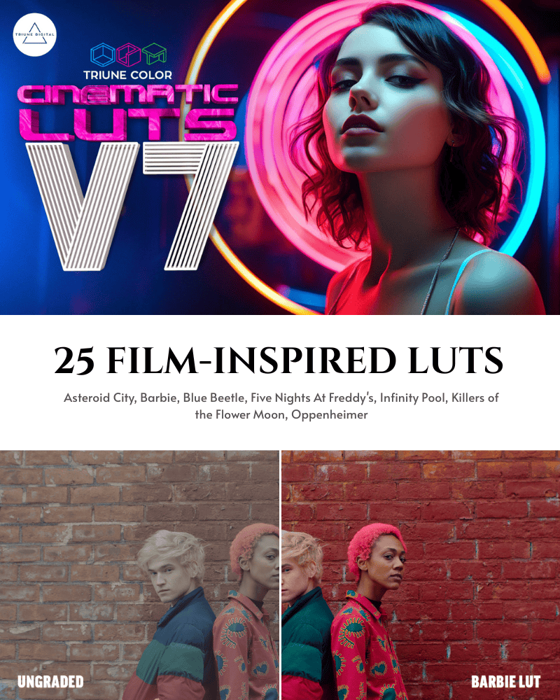 25个模拟好莱坞热门经典电影级大片外观LUT调色包Triune Digital –Cinematic LUTS V7