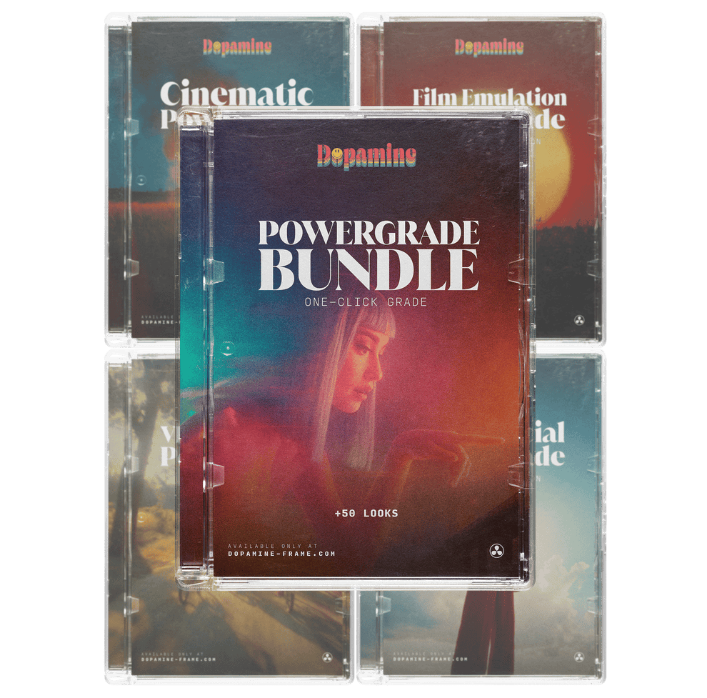 达芬奇视频调色节点和luts： Dopamine Frame-The Powergrade Bundle