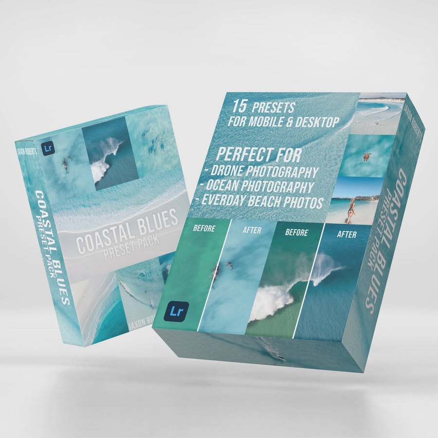 摄影师Jaxon roberts沙滩蓝调预设包 Coastal Blues – Preset pack